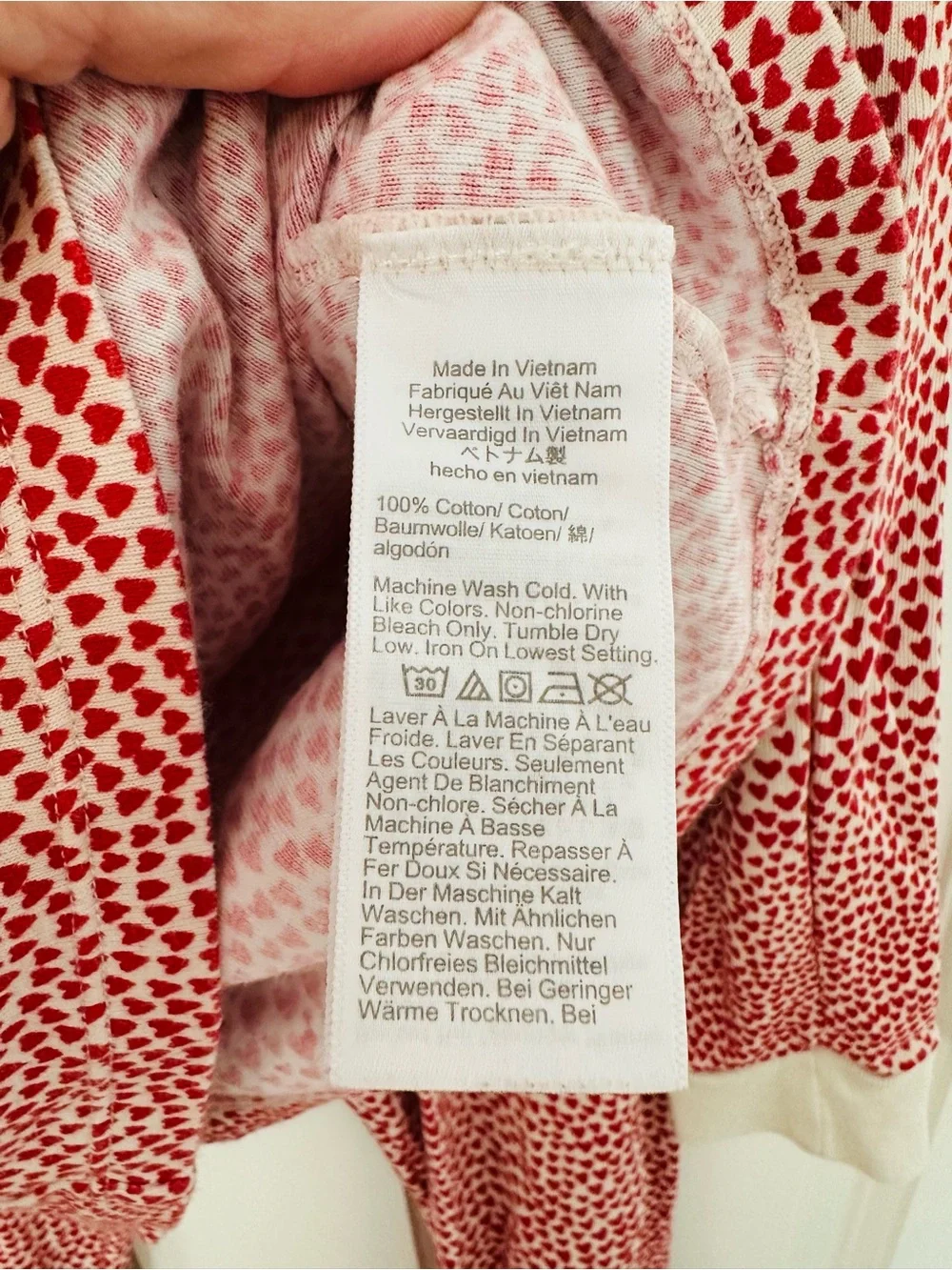 J Crew Crewcuts Long Sleeve & Pants Pajama Set w Red Hearts Valentines Sz 10